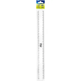 TSI Lineal 40 cm, Transparent, mit Facette und Tuschkante, Beidseitige Skalierung in mm, Art. Nr. 46040