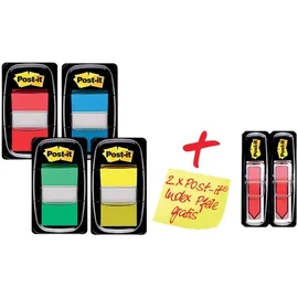 Post-it Post-it® Index Haftmarker farbsortiert 4x 50 Streifen + GRATIS 2x Index-Pfeile à 24 Streifen