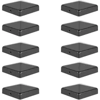 10x Pfostenkappe Vielfältige Einsatzmöglichkeiten Pfostenkappe für Holzpfosten Pfostenkappe Pyramide Schwarz 91x91mm - Swanew