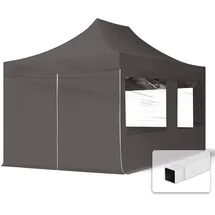 TOOLPORT Faltpavillon Economy 3 x 4,5 m inkl. 2 Seitenteile dunkelgrau 59045