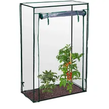 Relaxdays Tomatengewächshaus 1 x 0,5 x 1,5 m transparent/schwarz 2 St.