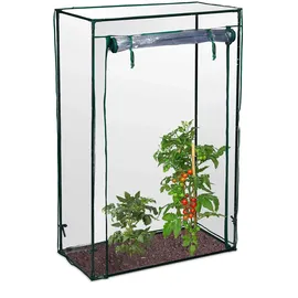 Relaxdays Tomatengewächshaus 1 x 0,5 x 1,5 m transparent/schwarz 2 St.