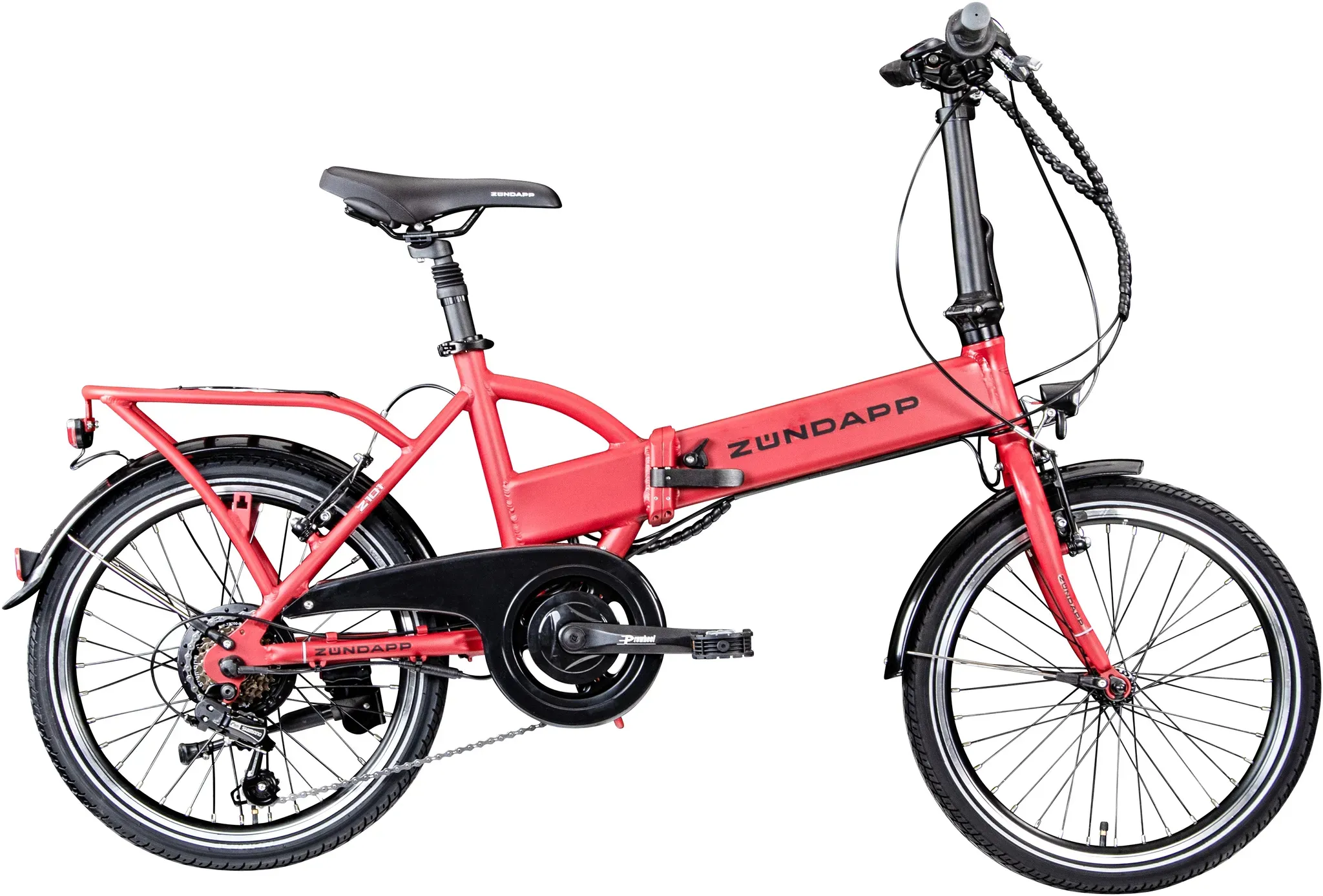 E-Bike ZÜNDAPP "Z101" E-Bikes Gr. 37cm, 20 Zoll (50,80cm), rot Pedelec, Elektrofahrrad für Damen u. Herren