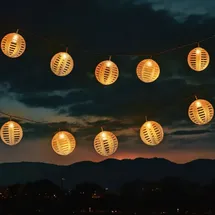 Spetebo Solar Lichterkette Rattan 270 cm Warmweiß