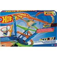 HOT WHEELS HJT51 - Action Crash-Spirale Autorennbahn mit Crash-Zonen