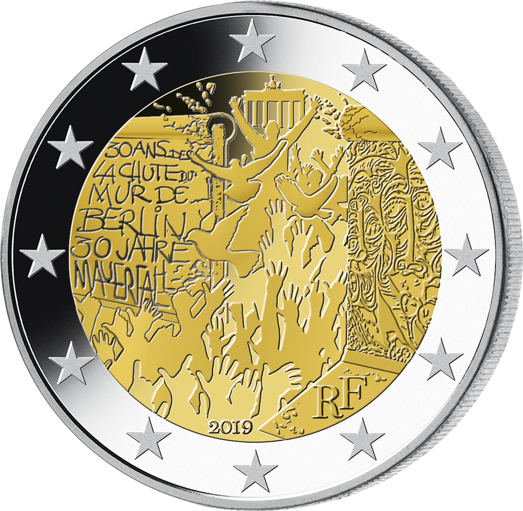 Frankreich 2019 2-Euro-Gedenkmünze "30 Jahre Mauerfall"