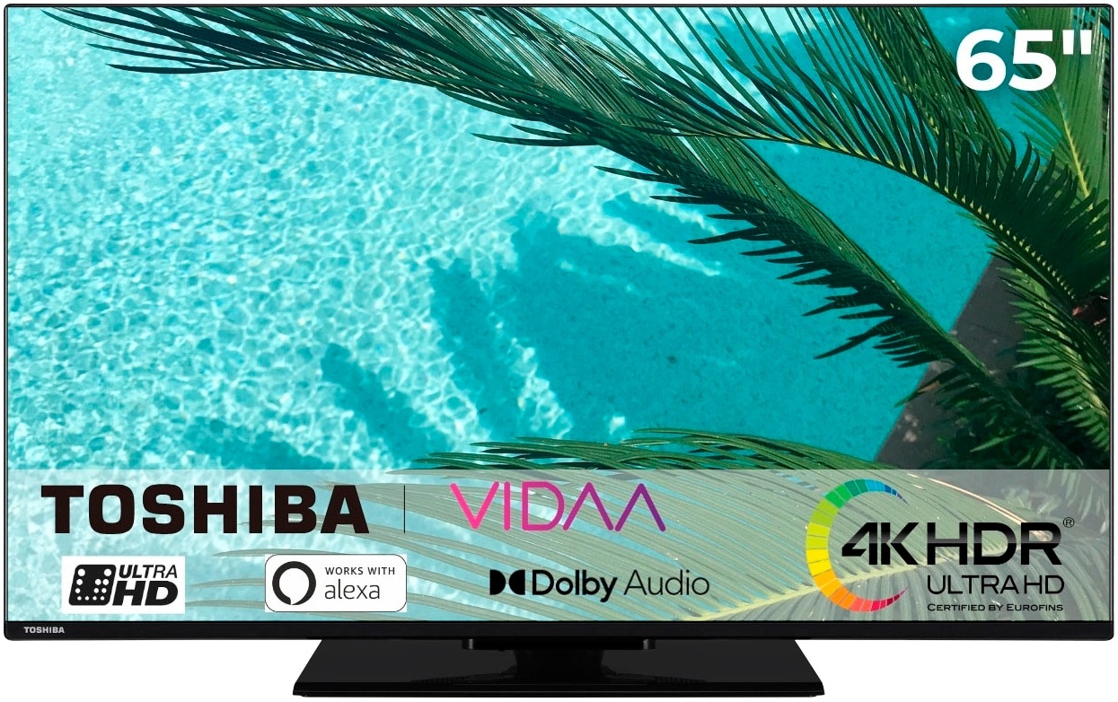 E (A bis G) TOSHIBA LED-Fernseher "65UV3463DA" Fernseher schwarz LED Fernseher