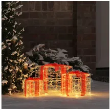 vidaXL Geschenkbox Lichterkette 60 LEDs 20 x 20 x 20 cm Acryl Warmweiß