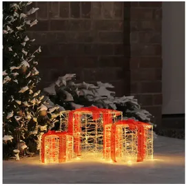 vidaXL Geschenkbox Lichterkette 60 LEDs 20 x 20 x 20 cm Acryl Warmweiß