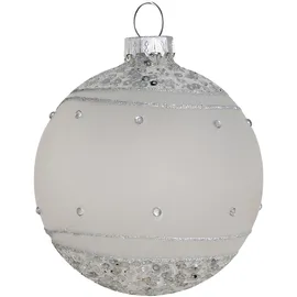Beliani Weihnachtskugel 35er Set Glas grau