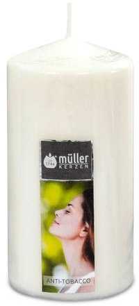 Müller Duft-Stumpenkerzen: Anti Tabak - 130/65 mm - Brenndauer ca. 40 Stunden (6 Stück)