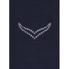 TRIGEMA Sweatjacke TRIGEMA "TRIGEMA Jacke mit funkelnden Strass-Steinen", Mädchen, Gr. L, blau (navy), 55% Polyester, 45% Baumwolle, Sweatjacken Sweatjacke
