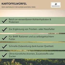 Paws & Patch Kartoffelwürfel für Hunde und Katzen 700 g