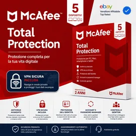 McAfee Total Protection 2025 ESD 5 Geräte 1 Jahr DE Win Android iOS
