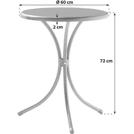 Sieger Bistrotisch mit mecalit-Pro-Platte Ø 60 x 72 cm eisengrau/schieferdekor anthrazit