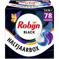 Robijn Classics Black Velvet 3in1 Waschkapseln, halten schwarze Wäsche langanhaltend schwarz - 3 x 26 Wäschen - Vorteilspack