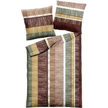 Traumschlaf Chicago Gestreift Braun 200 x 200 cm + 2 x 80 x 80 cm