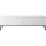 Selsey TV-Schrank Weiß mit schwarzen Beinen, 150 cm