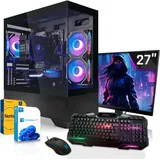 SYSTEMTREFF Gamer Komplett-System - Core i5 13400F - AMD RX 6650 XT 8GB - 16GB DDR4 - M.2 SSD 1TB (NVMe) Kingston + - 27 Zoll Monitor - PC