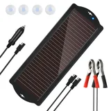 Solar Autobatterie Ladegerät und Wartungsgerät 2.5W 12V Solar Erhaltungsladung, Tragbares Wasserdichtes Amorphes Solarpanel für Auto, Motorrad, Boot, Marine, Wohnmobil, Anhänger, Powersports, etc.