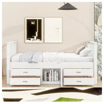 XDeer Kinderbett Podestbett 90 x 200 cm Weiß