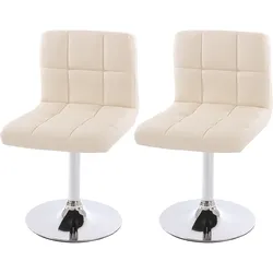 2er-Set Esszimmerstuhl Drehstuhl Stuhl Kavala Kunstleder Chrom ~ creme