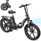 RCB Evercross E-Bike 20" 7 Gang, 48V/13Ah Elektrofahrrad klapprad E-Bike 20Zoll FatReifen - schwarz