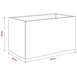 vidaXL Garten-Pflanzgefäß 80 x 50 x 50 cm Silber