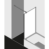 Kermi Tusca Seitenwand neben Badewanne mit Wandprofil TUTVP08017VAK 80x175cm, silber hochglanz, ESG klar, verkürzt