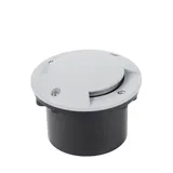 LINDBY LED Bodeneinbauleuchte Nandita Aluminium Ø 10 cm 1-flammig grau
