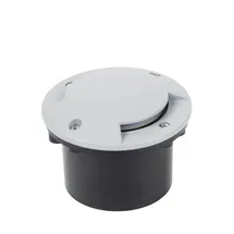 LINDBY LED Bodeneinbauleuchte Nandita Aluminium Ø 10 cm 1-flammig grau