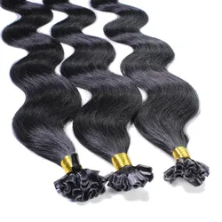 hair2heart Bonding Extensions Echthaar #2/0 Schwarz 0.5g Haarextensions 25 ct Schwarz Damen 