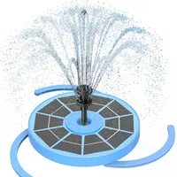 AISITIN Solarbrunnen für Draussen Verbessert mit Akku, 3,5W Solar Schwimmender Fontäne Pumpe mit Verschiedene Sprüh Effekten, Solar Springbrunnen für Außen mit Hellblau Glasscheibe für Garten,Teich