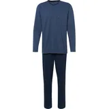 Ammann Schlafanzug, V-Ausschnitt, Brusttasche, für Herren, 22 DUNKELBLAU, 56