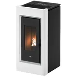 Cadel Prince 11 Pelletofen 10.5kW e Installation Schwarz Weiß Gusseisen Stahl - Schwarz/Weiß