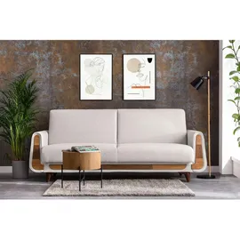 konsimo® Schlafcouch 3-Sitzer Weiß