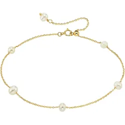 Armband "Schmuck Geschenk Armband mit Perlen", gold (gelbgoldfarben, weiß), ANISTON JEWELRY & WATCHES, Armbänder, Damen, Silber 925 (Sterlingsilber)-Perlen, Silber 925 (Sterlingsilber), Perlen, mit Perle (synth.)