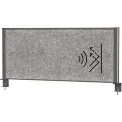 Tisch-Trennwand MAULconnecto 120x50 cm Akustik dunkel