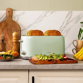 Cecotec Toaster Küchengeräte Toast und Taste 1600 Retro Double Green, Vier Scheiben leistungsstark - Grün