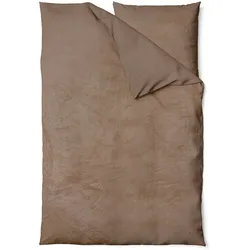 NYVI Winter Bettwäsche Set DreamScience Cashmere Touch - Kuschelweich & Wärmend - Mit Reißverschluss 135x200 + 80x80 cm nougat