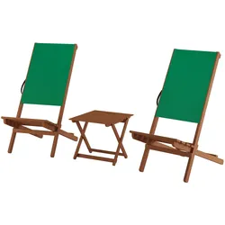 Erst-Holz Wikingerstuhl-Set Lagerfeuerstuhl Anglerstuhl Strandstuhl Partystuhl Stofffarbe grün V-10-362
