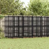 vidaXL Hundezwinger 12,9 m2 Stahl Schwarz
