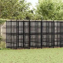 vidaXL Hundezwinger 12,9 m2 Stahl Schwarz
