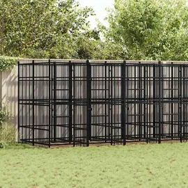 vidaXL Hundezwinger 12,9 m2 Stahl Schwarz