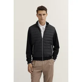 Bugatti Sweatjacke »Basic Essential« Modern Fit in Stepp-Optik schwarz