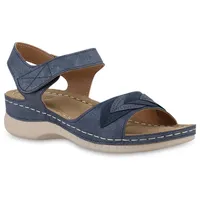 VAN HILL Damen Komfort Sandalen in Blau