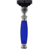 Hans Baier Exclusive Nassrasierer Rasierer Gillette Mach3, Griff blau