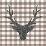 Ambiente Home Ambiente 20 Servietten Papier 33x33cm 3-lagig - hochwertige Einweg Papierservietten Hirsch Motiv kariert Partyservietten Landhausstil Herbst Winter rustikal