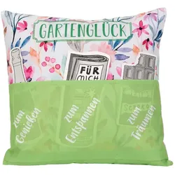 Outdoor Kissen mit Taschen - Gartenglück