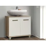 Forte Waschbeckenunterschrank 2 Türen 62 x 68,6 x 34,8 cm Weiß